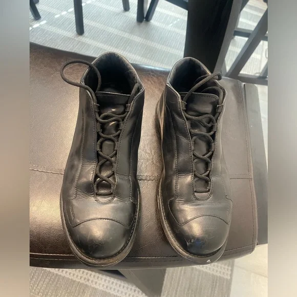 RARE Authentic Prada SS2000 leather men lace up boots shoes Sz 9 US 10 Y2K vtg - Picture 5 of 10